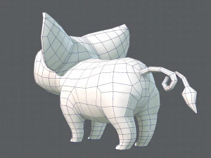 pig cartoon 3D Model