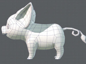 pig cartoon 3D Model