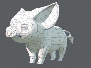 pig cartoon 3D Model
