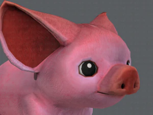 pig cartoon 3D Model