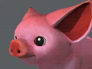 pig cartoon 3D Model