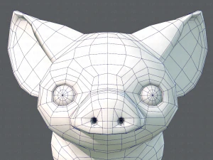 pig cartoon 3D Model