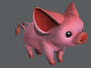 pig cartoon 3D Model
