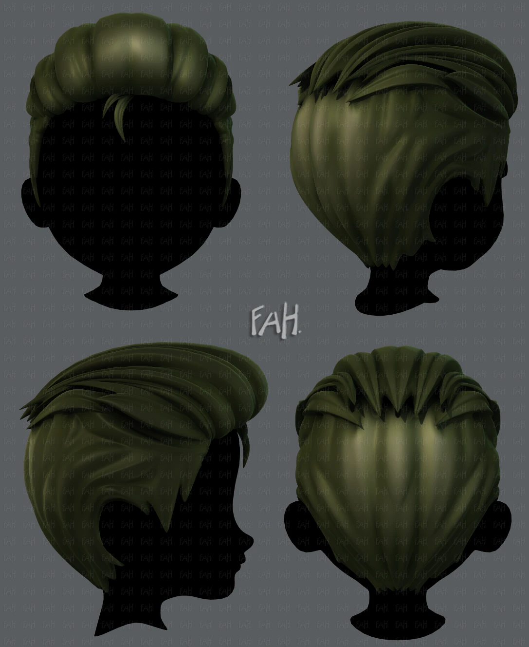 3d hair style for boy v17 3D Model .c4d .max .obj .3ds .fbx .stl .blend