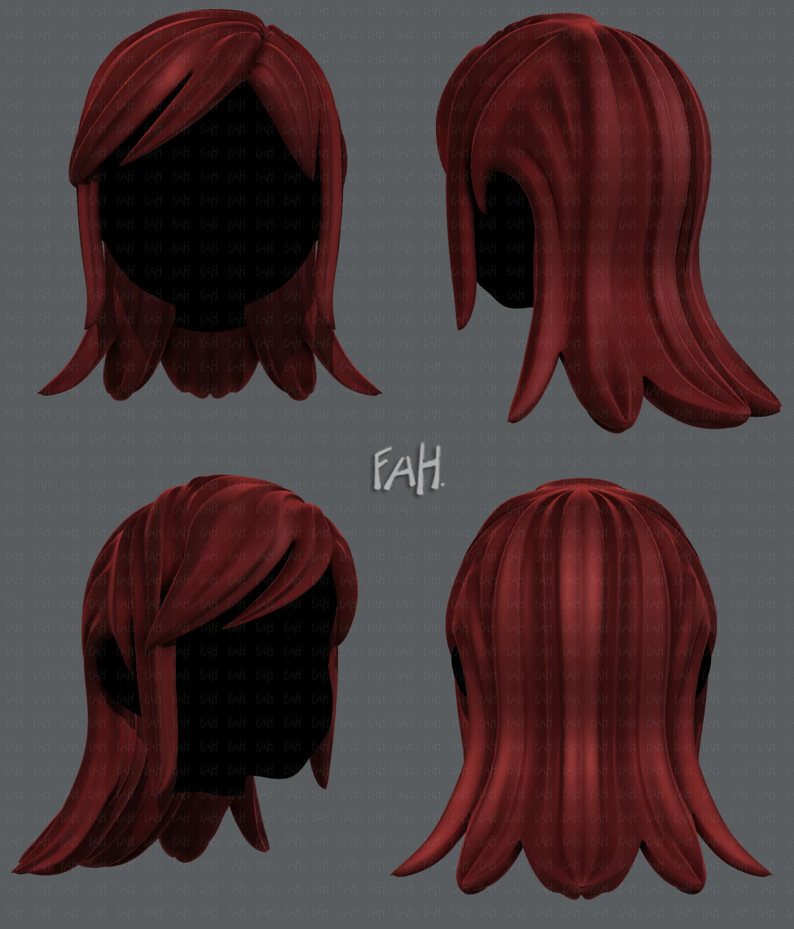 3d hair style for girl v17 3D Model .c4d .max .obj .3ds .fbx .stl .blend 