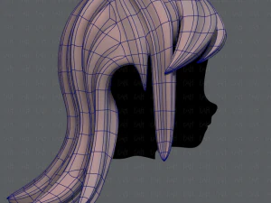 3d hair style for girl v17 3D Model