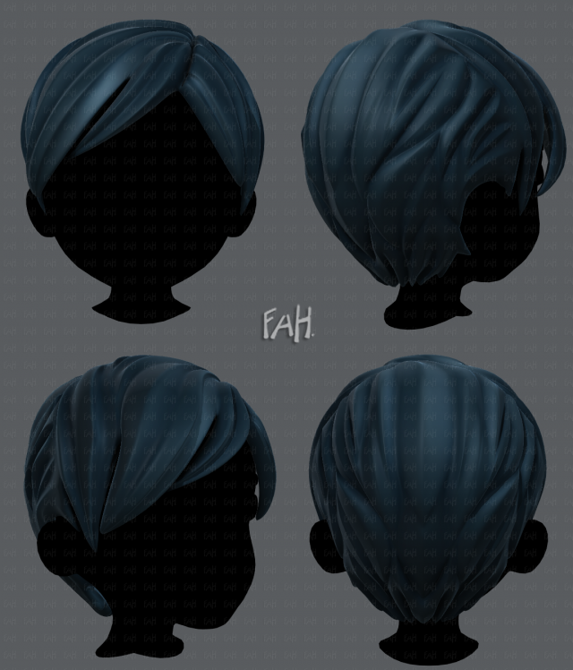 3d hair style for boy v18 Modello 3D .c4d .max .obj .3ds .fbx .stl .blend 