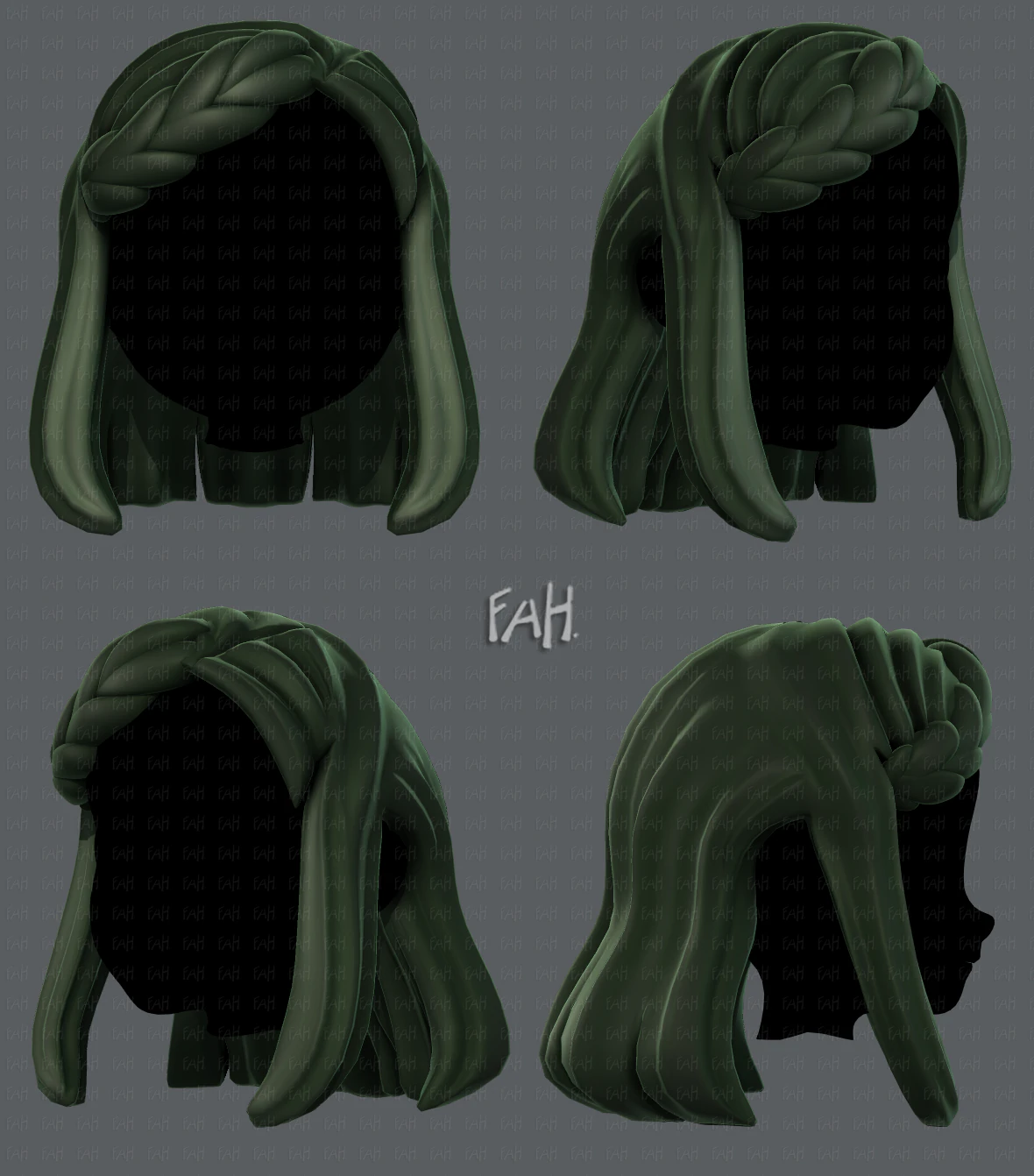 3d hair style for girl v19 3D Model .c4d .max .obj .3ds .fbx .stl .blend 