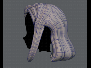 3d hair style for girl v19 3D 模型