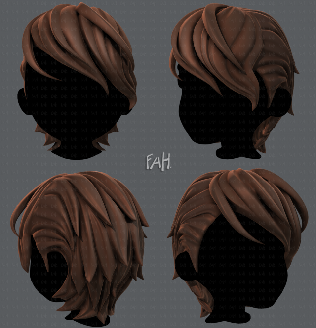 3d hair style for boy v19 3D 模型 .c4d .max .obj .3ds .fbx .stl .blend 