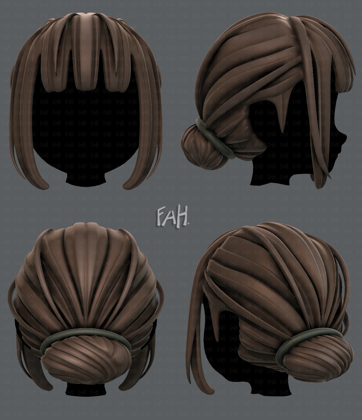 3d hair style for girl v20 3D Model .c4d .max .obj .3ds .fbx .stl .blend 