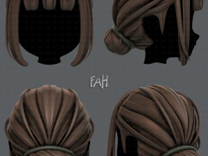 Acconciatura 3d per ragazza v20 Modello 3D