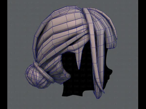 3d hair style for girl v20 3D Model