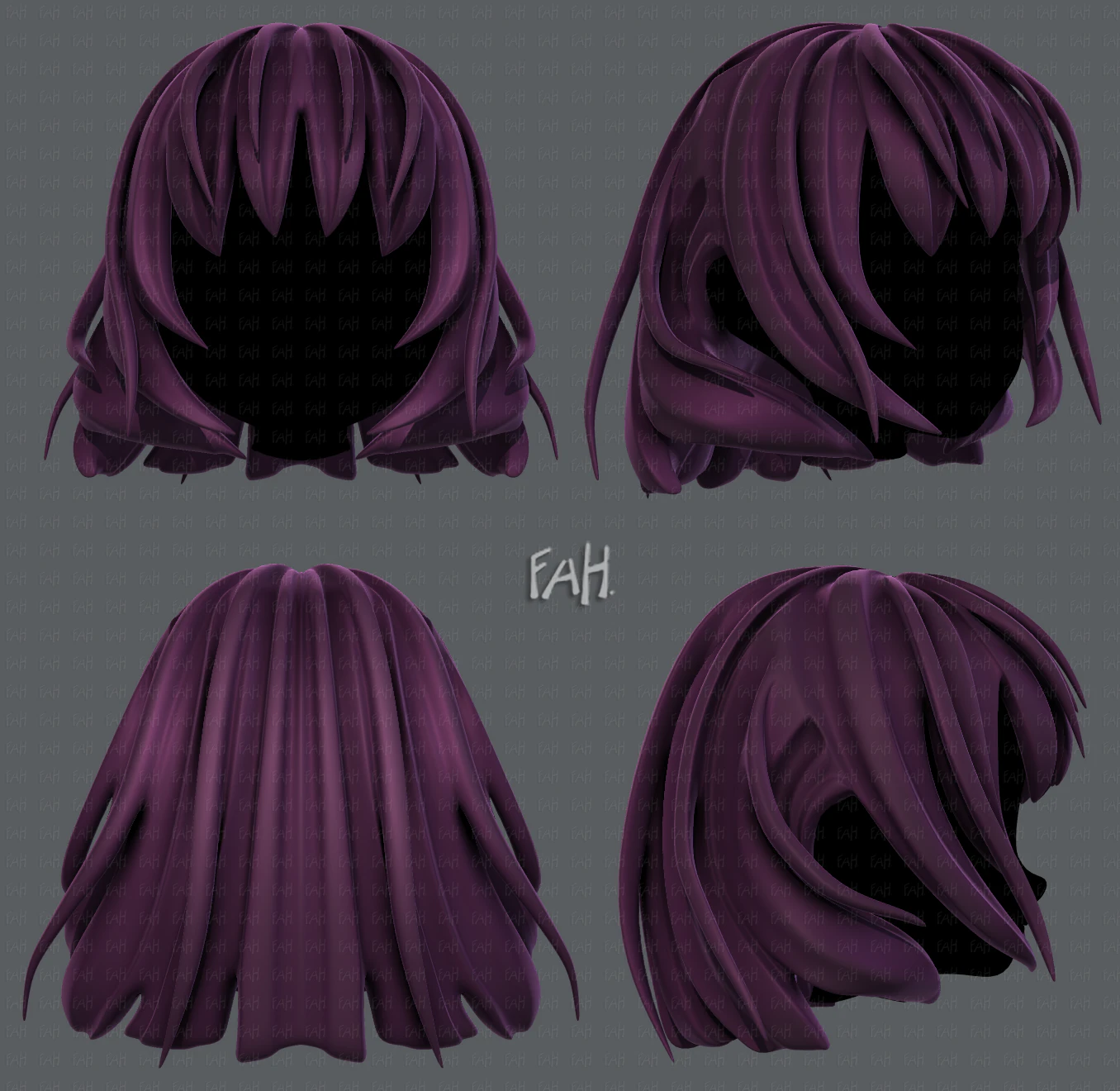 3d hair style for girl v21 3D Model .c4d .max .obj .3ds .fbx .stl .blend 