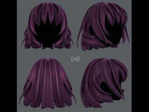 3d hair style for girl v21 3D Model