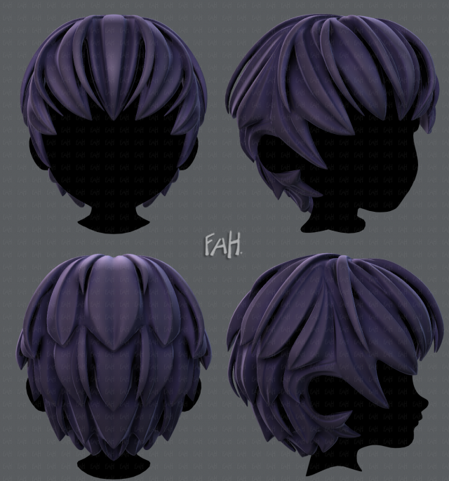 3d hair style for boy v21 3D 模型 .c4d .max .obj .3ds .fbx .stl .blend 
