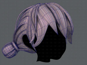3d hair style for girl v22 3D Model