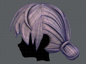 3d hair style for girl v22 3D Model