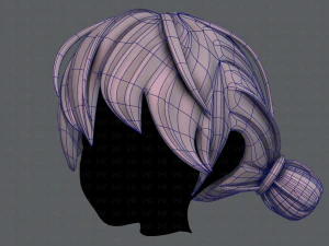 3d hair style for girl v22 3D Model