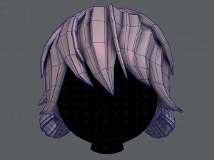 3d hair style for girl v22 3D Model