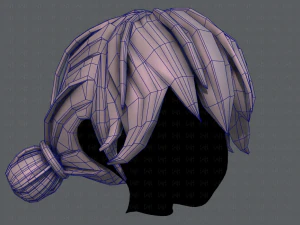 3d hair style for girl v22 3D Model