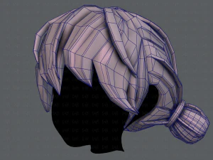 3d hair style for girl v22 3D Model