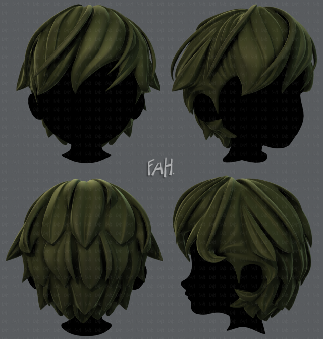3d hair style for boy v22 Model 3D .c4d .max .obj .3ds .fbx .stl .blend 