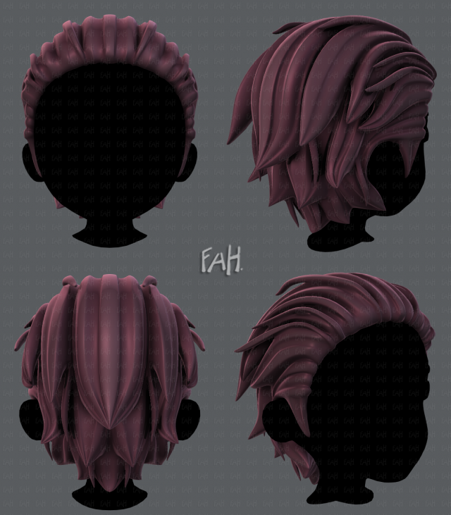 3d hair style for boy v23 Model 3D .c4d .max .obj .3ds .fbx .stl .blend 