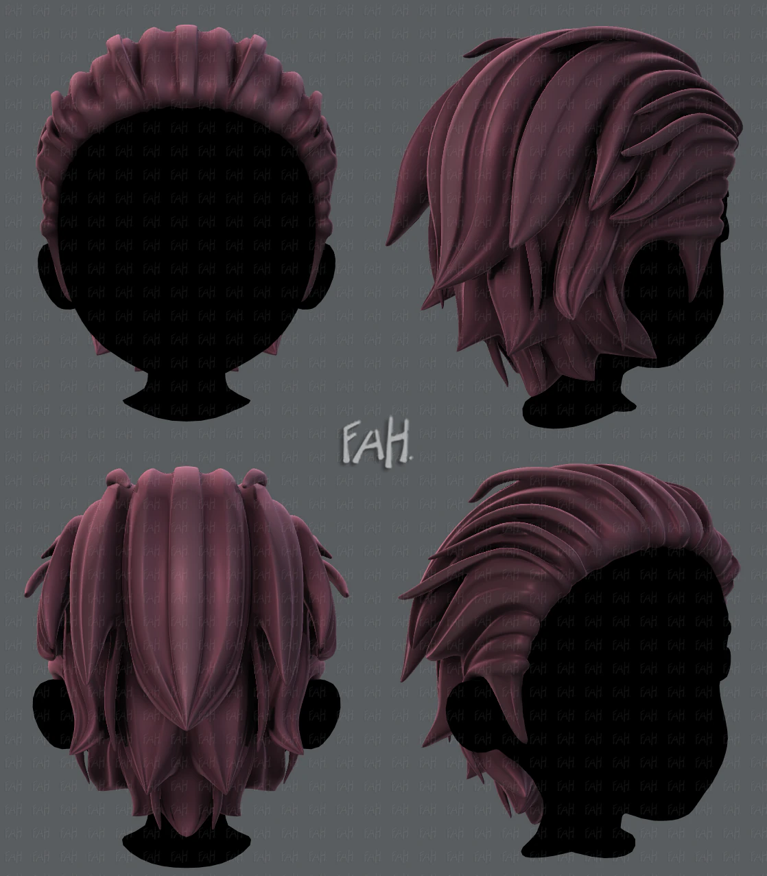 3d hair style for boy v23 3D Model .c4d .max .obj .3ds .fbx .stl .blend 