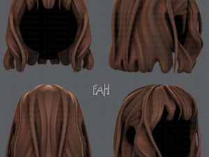 3d hair style for girl v24 3D Модель