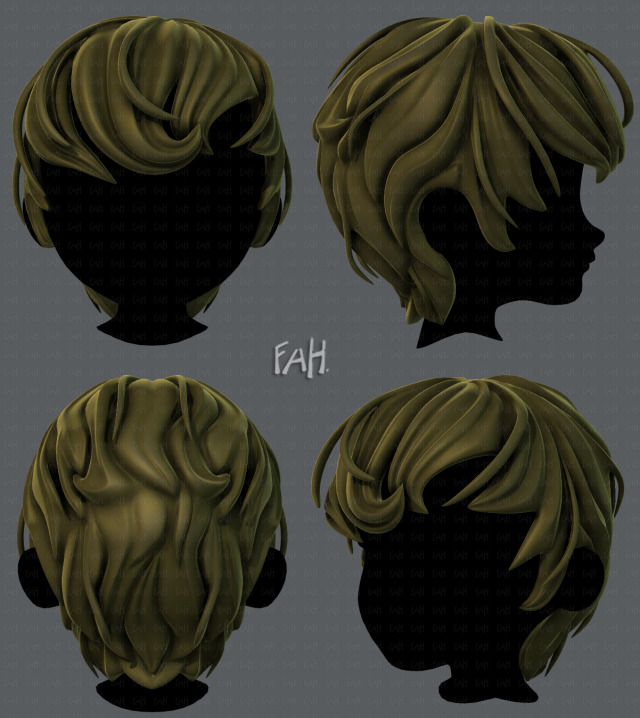 3d hair style for boy v24 Model 3D .c4d .max .obj .3ds .fbx .stl .blend 