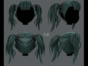 3d hair style for girl v25 3D मॉडल