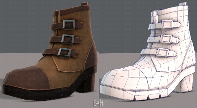 shoes cartoonv03 Modelo 3D .c4d .max .obj .3ds .fbx .stl .blend 