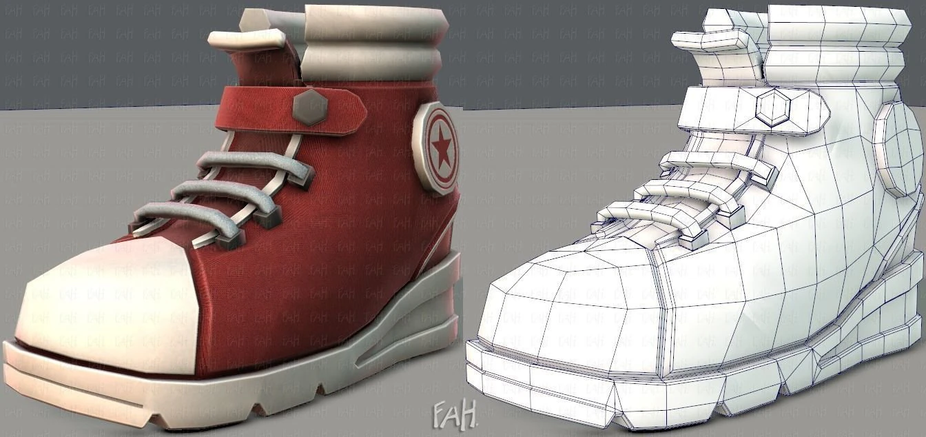 shoes cartoonv05 3D Model .c4d .max .obj .3ds .fbx .stl .blend 