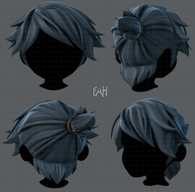 3d hair style for boy v26 3D 모델 .c4d .max .obj .3ds .fbx .stl .blend 
