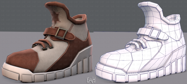 shoes cartoonv10 3D Model .c4d .max .obj .3ds .fbx .stl .blend 