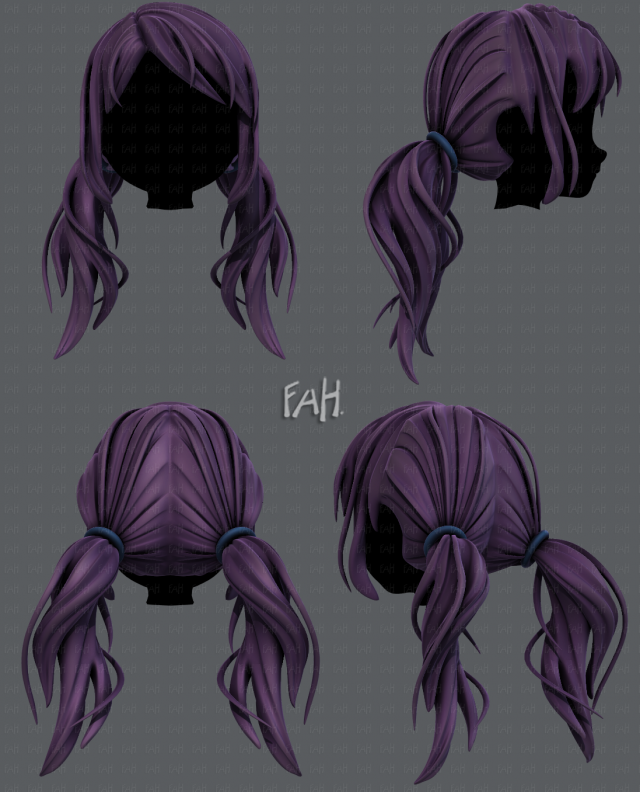 3d hair style for girl v27 3D Model .c4d .max .obj .3ds .fbx .stl .blend 