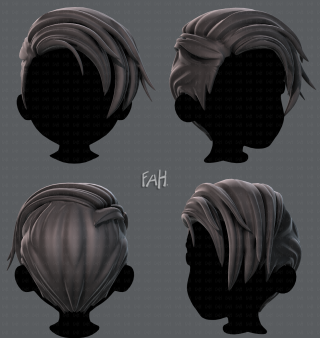 3d hair style for boy v27 3D Модель .c4d .max .obj .3ds .fbx .stl .blend 