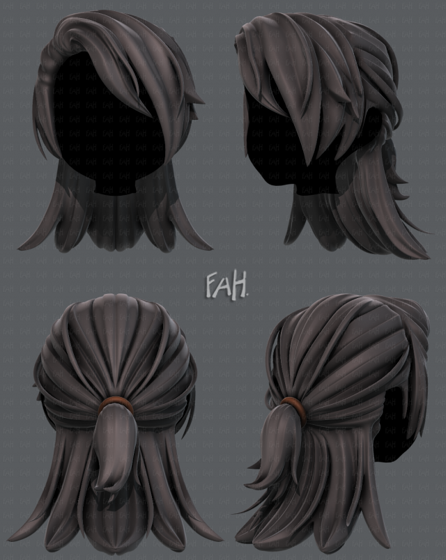 3d hair style for girl v28 3D Model .c4d .max .obj .3ds .fbx .stl .blend 