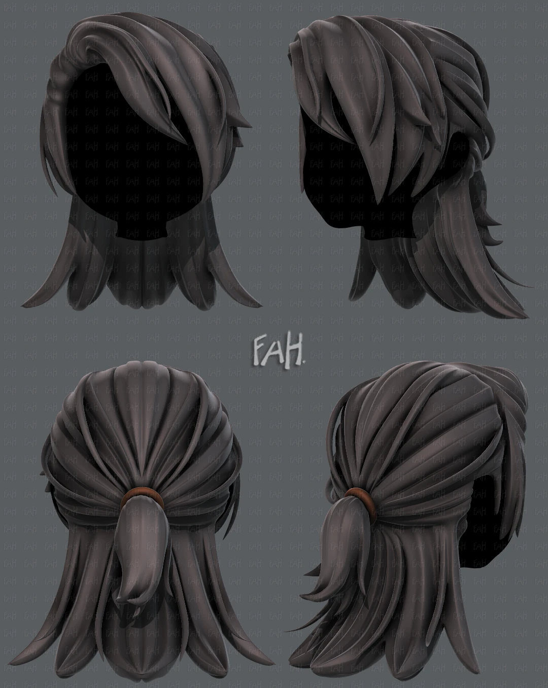 3d hair style for girl v28 3D Model .c4d .max .obj .3ds .fbx .stl .blend 