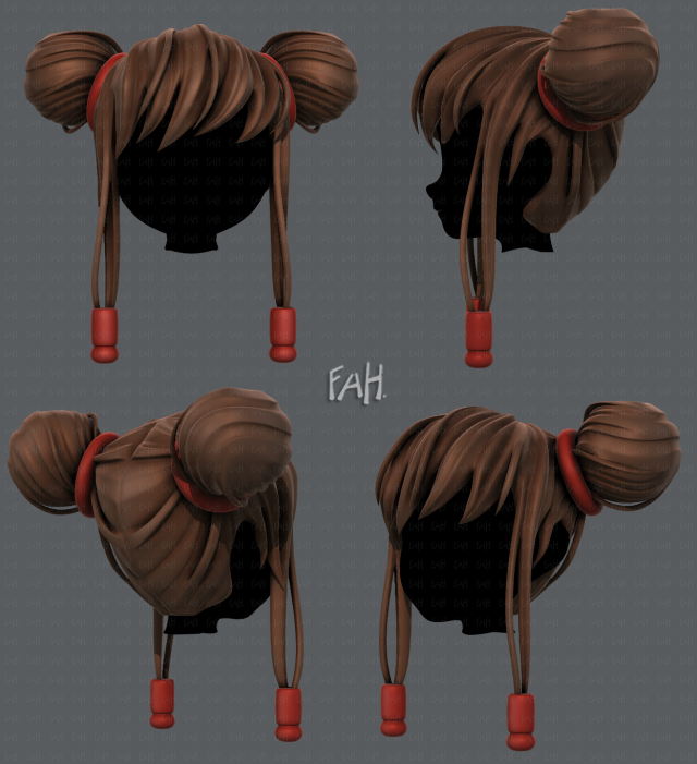3d hair style for girl v29 Modèle 3D .c4d .max .obj .3ds .fbx .stl .blend 
