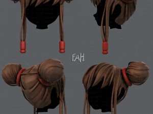 Acconciatura 3d per ragazza v29 Modello 3D