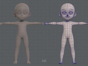 base mesh boy character v03 3D Model