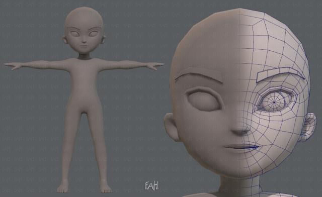 base mesh boy character v04 3D Model .c4d .max .obj .3ds .fbx .stl .blend 