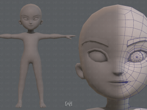 base mesh boy character v04 Modello 3D