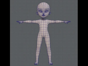 base mesh boy character v04 3D Model