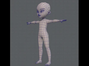 base mesh boy character v04 3D Model