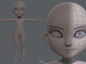 base mesh girl characterv02 3D Model