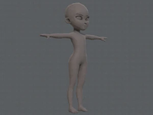 base mesh girl characterv02 3D Model