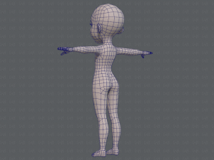 base mesh girl characterv02 3D Model